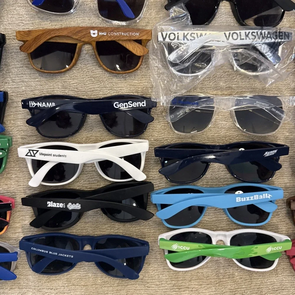 Lot of 50 NEW Logo Sunglasses: Limited Offer-Multiple Colors-Men/Women-NWT